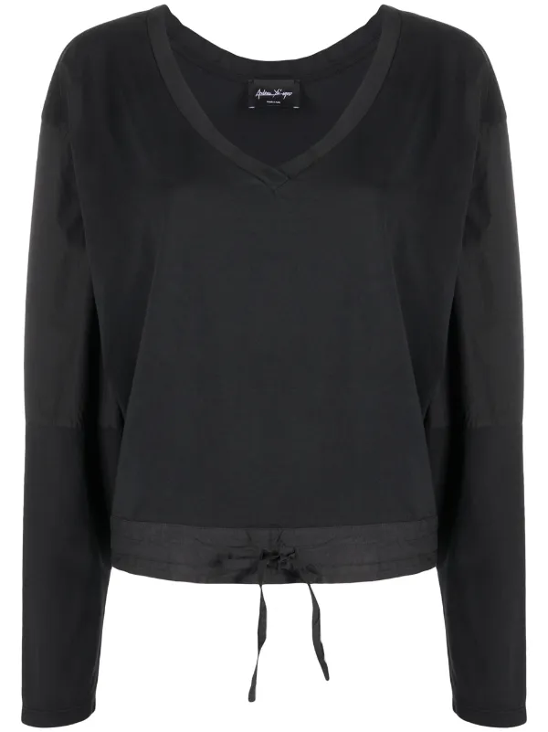 black v neck sweatshirt