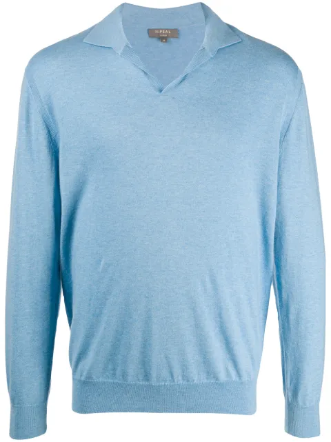 N.Peal fine knit polo top