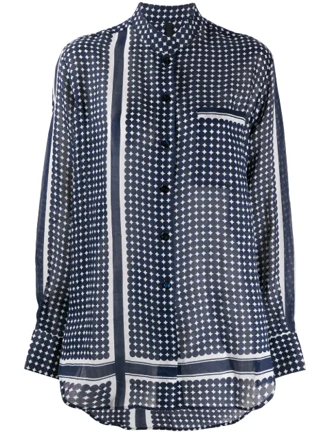 Sara Lanzi geometric-print long-sleeved shirt