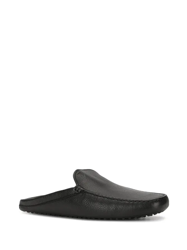 black leather mules