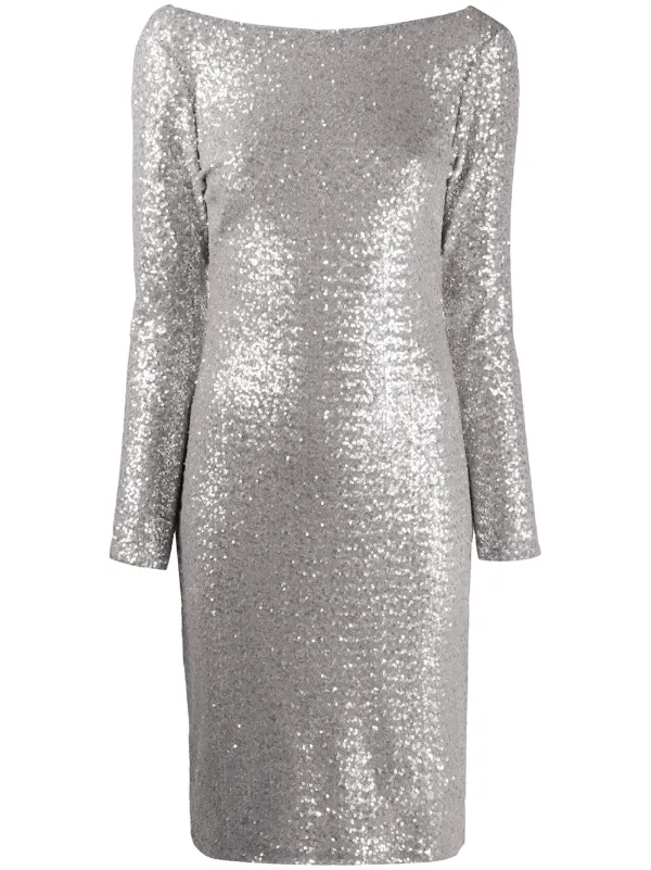 ralph lauren silver sequin dress