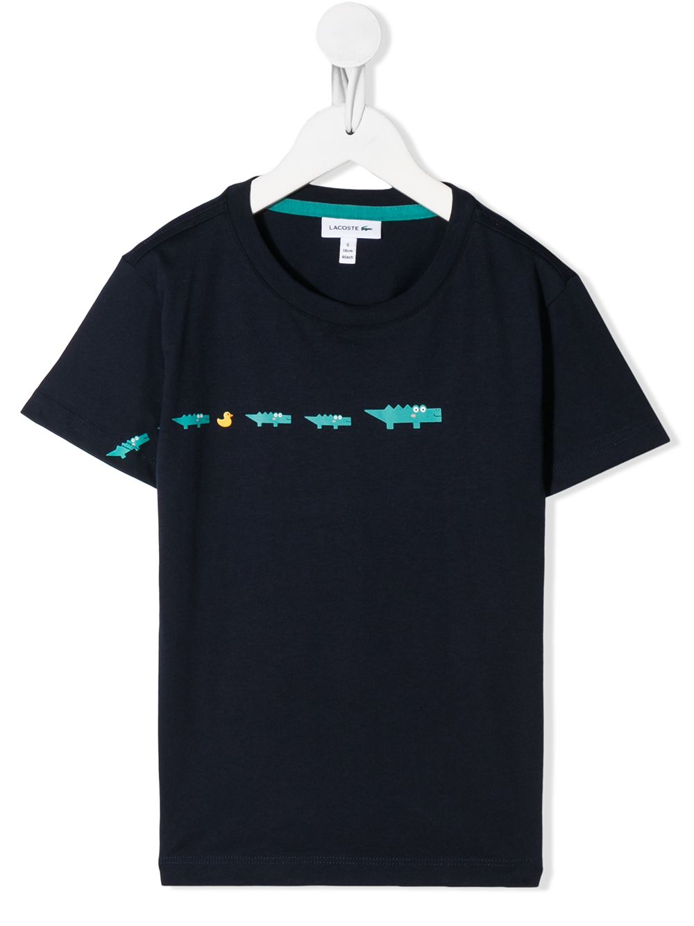 Lacoste Kids' Crocodile Print T-shirt In Blue