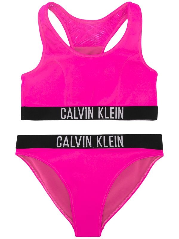Calvin Klein Kids Teen Logo Lined Bikini Set G80gtz7 Pink Farfetch