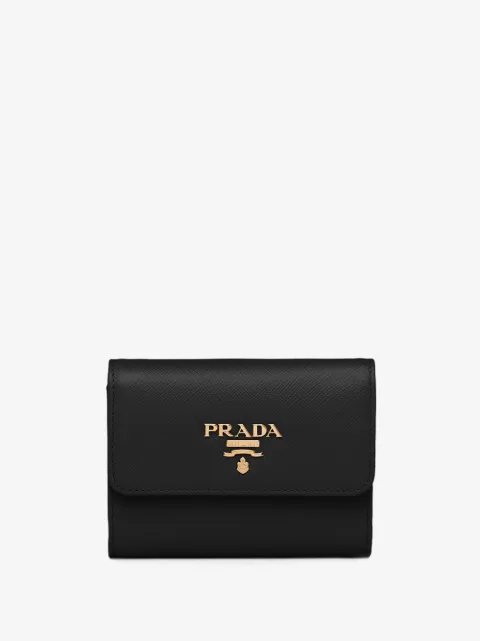 Prada logo plaque wallet