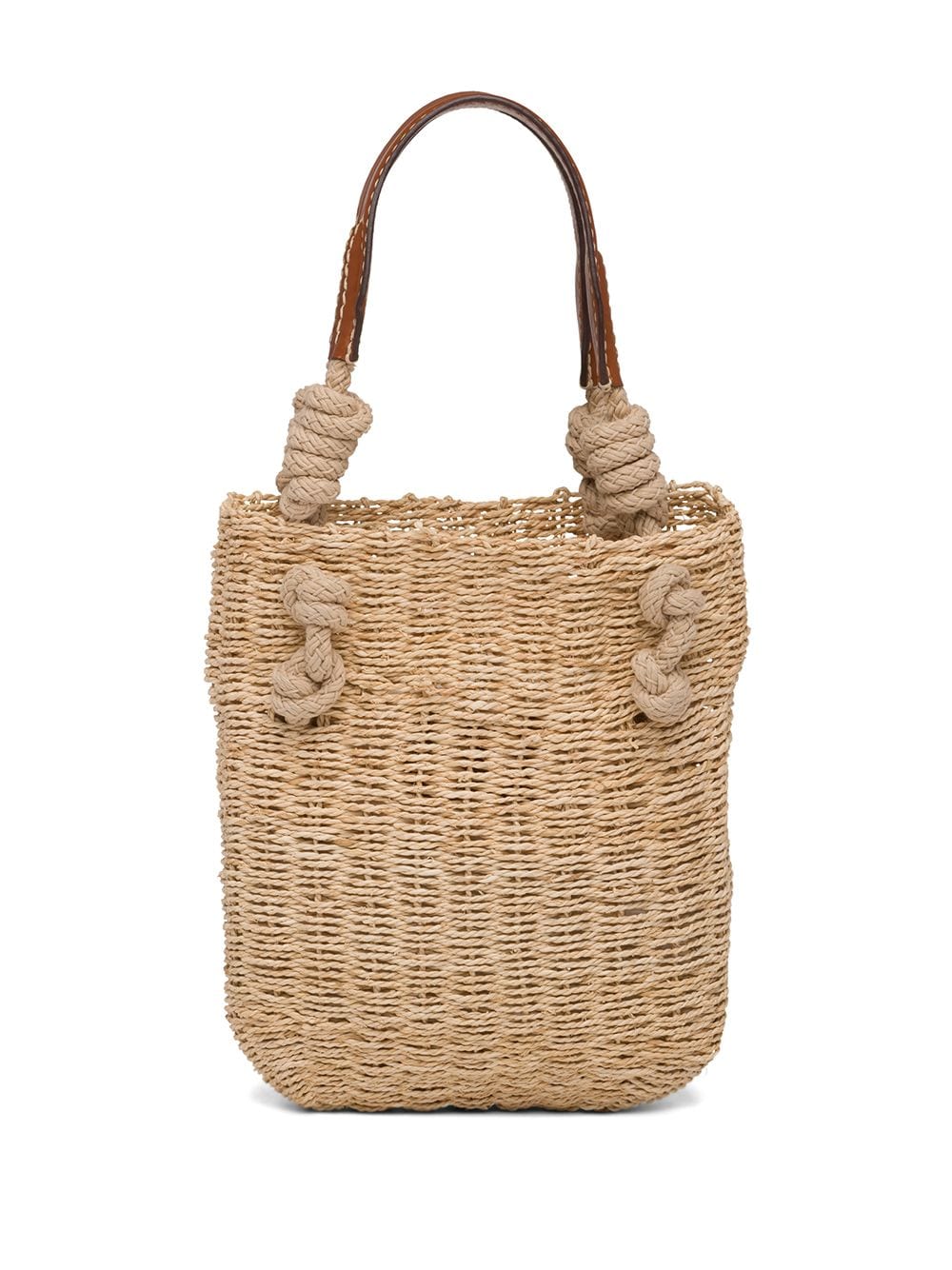 фото Prada плетеная сумка-тоут с логотипом
