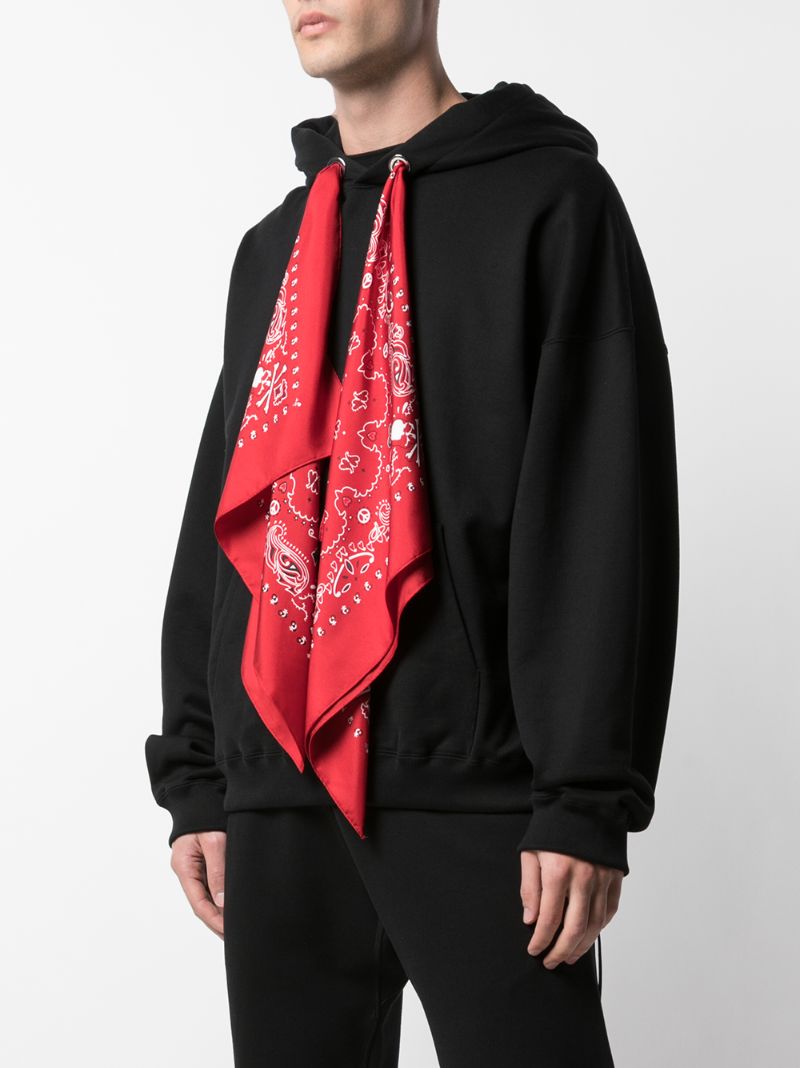 Shop Mastermind Japan Bandana Hooded Sweatshirt In Black