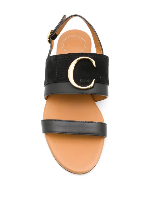 chloe c plaque sandals