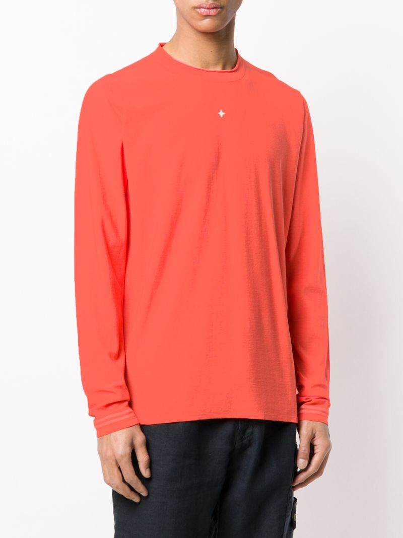 Shop Stone Island T-shirt Mit Logo-stickerei In Orange