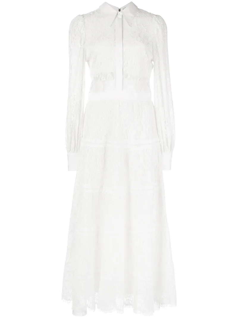 ALICE AND OLIVIA ANAYA COLLARED TIERED DRESS