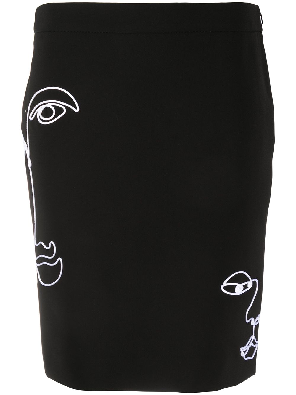 MOSCHINO CORNELY EMBROIDERED PENCIL SKIRT