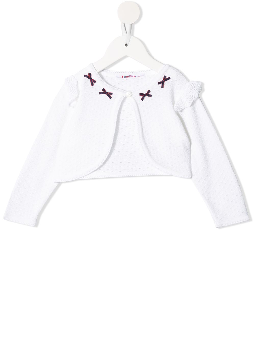 

Familiar crocheted bow-detail cardigan - White