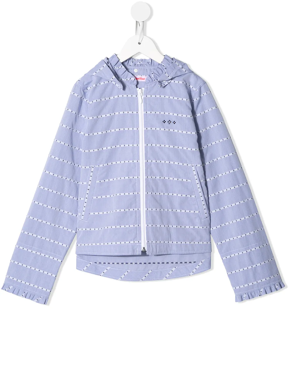 

Familiar striped hooded jacket - Blue
