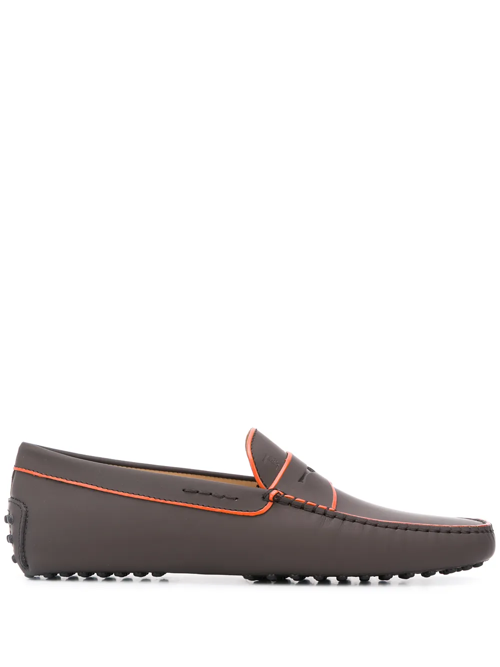 Tod's contrast-trim loafers Brown