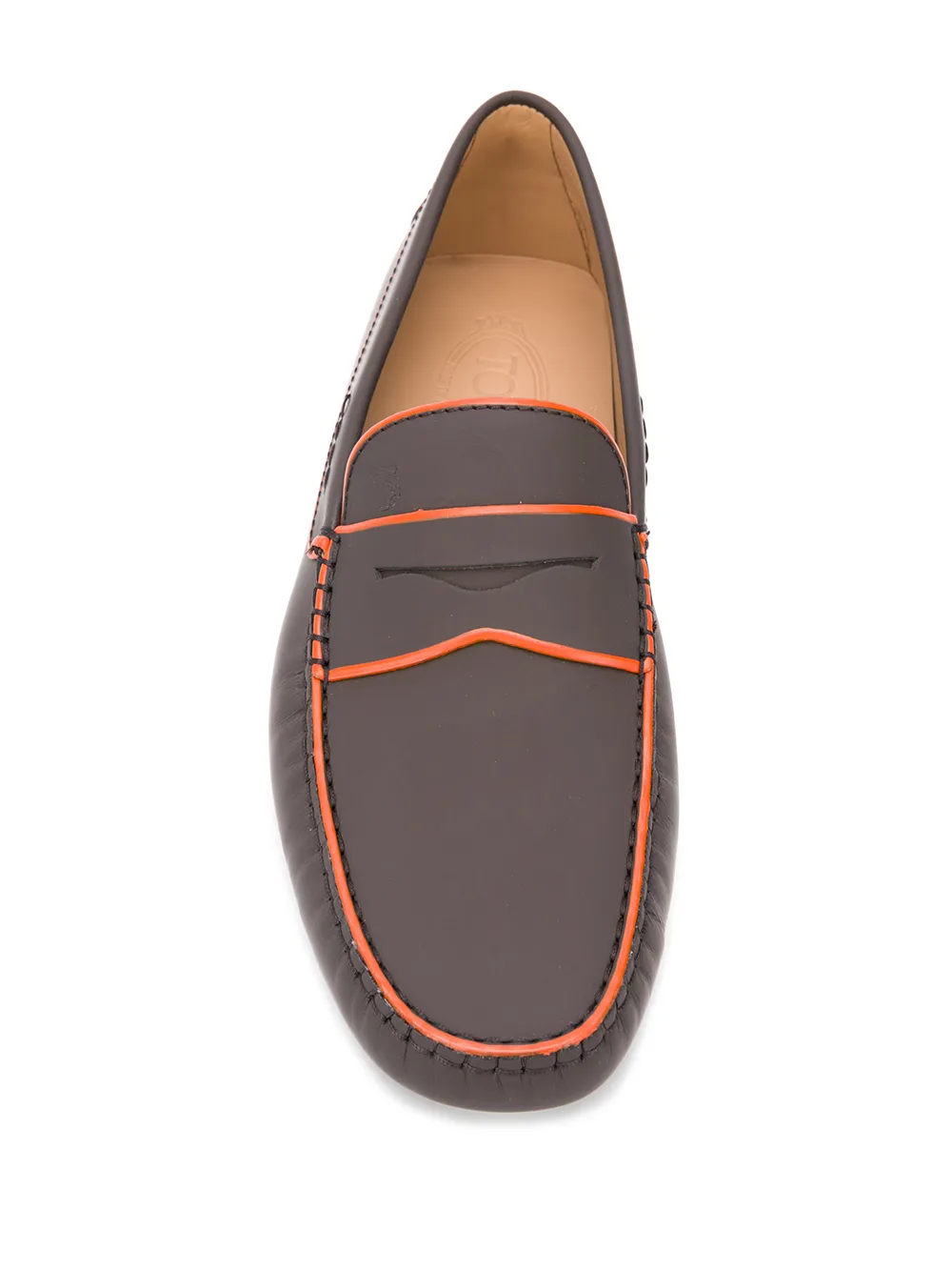 Tod's contrast-trim loafers Brown