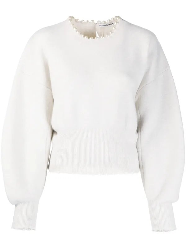 Alexander Wang white pearl embellished 