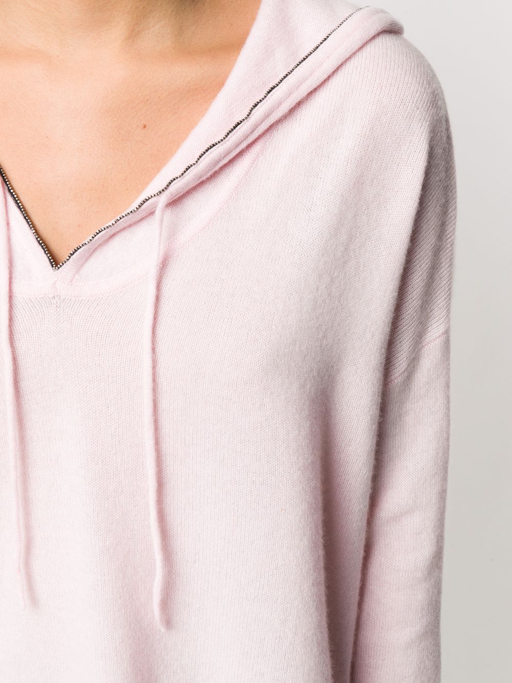 фото N.peal chain trim cashmere hoodie