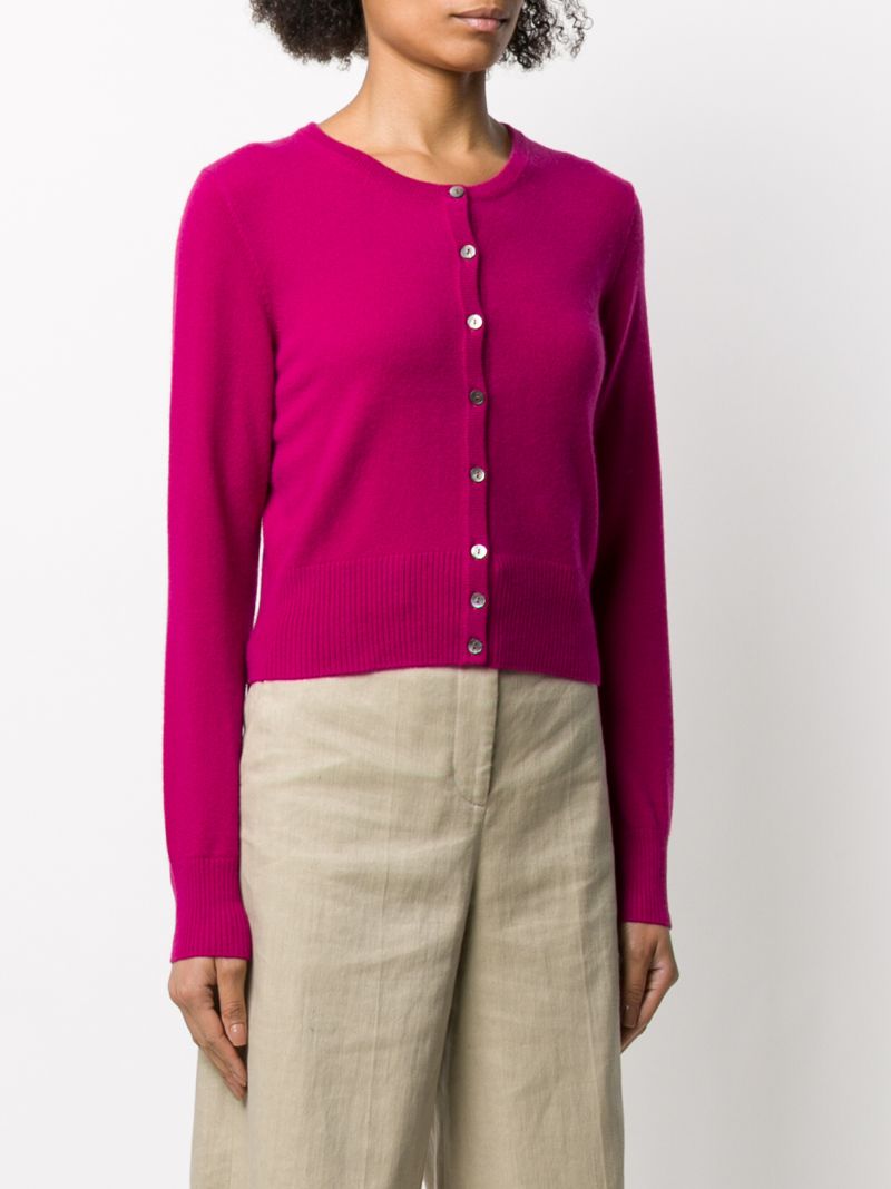 Shop N•peal Buttoned Cashmere Cardigan In Pink