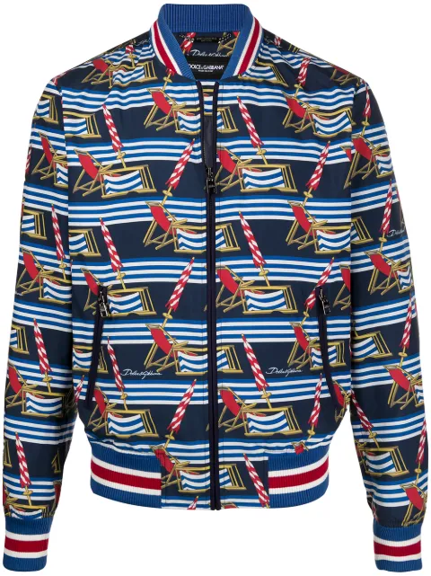 Dolce & Gabbana all over print bomber jacket 