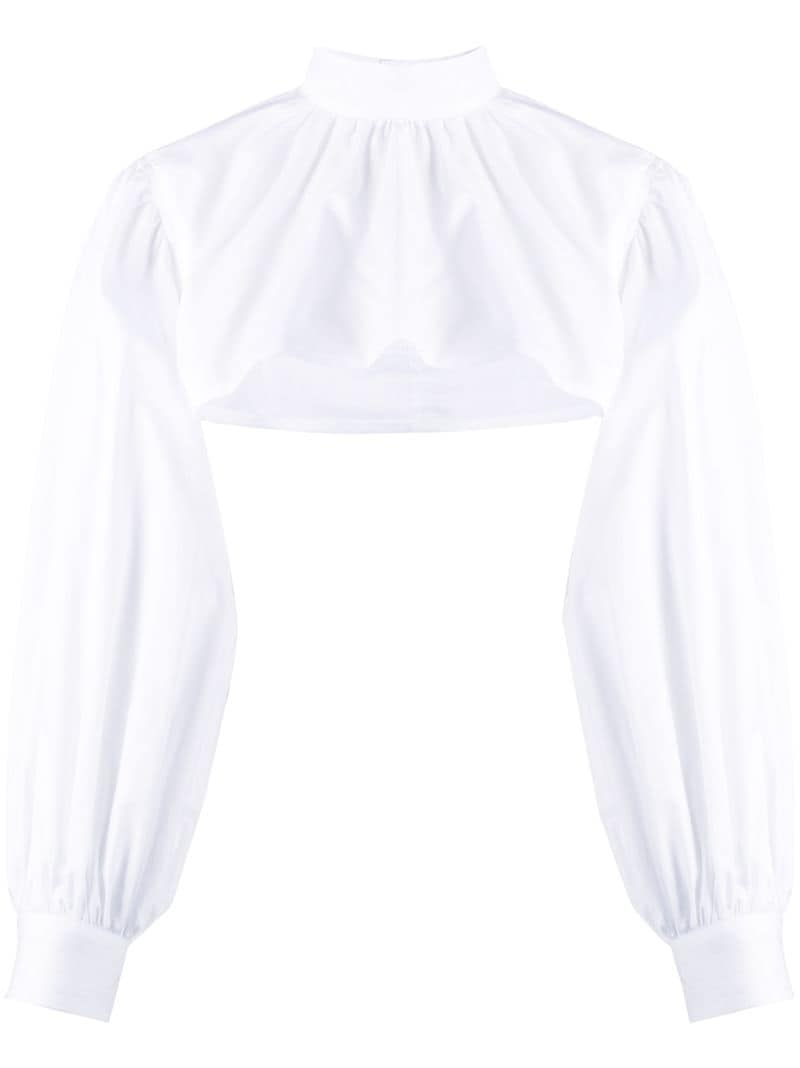 Comme Des Garçons Cropped Long-sleeve Shirt In White