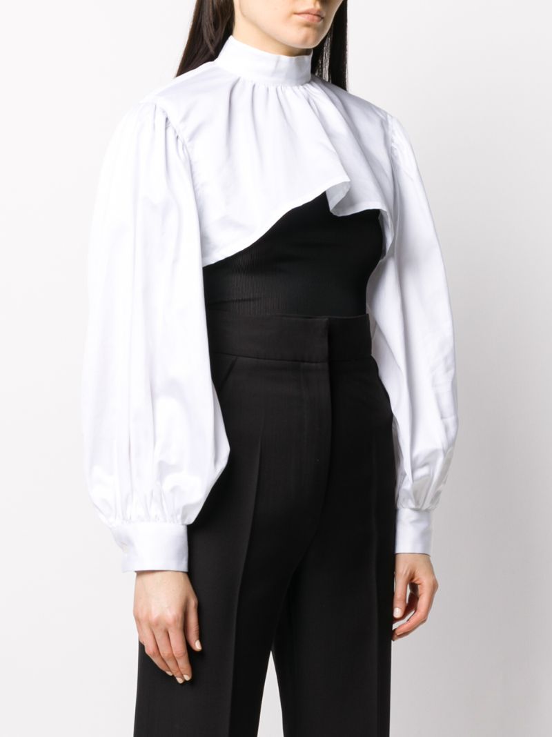 Shop Comme Des Garçons Cropped Long-sleeve Shirt In White