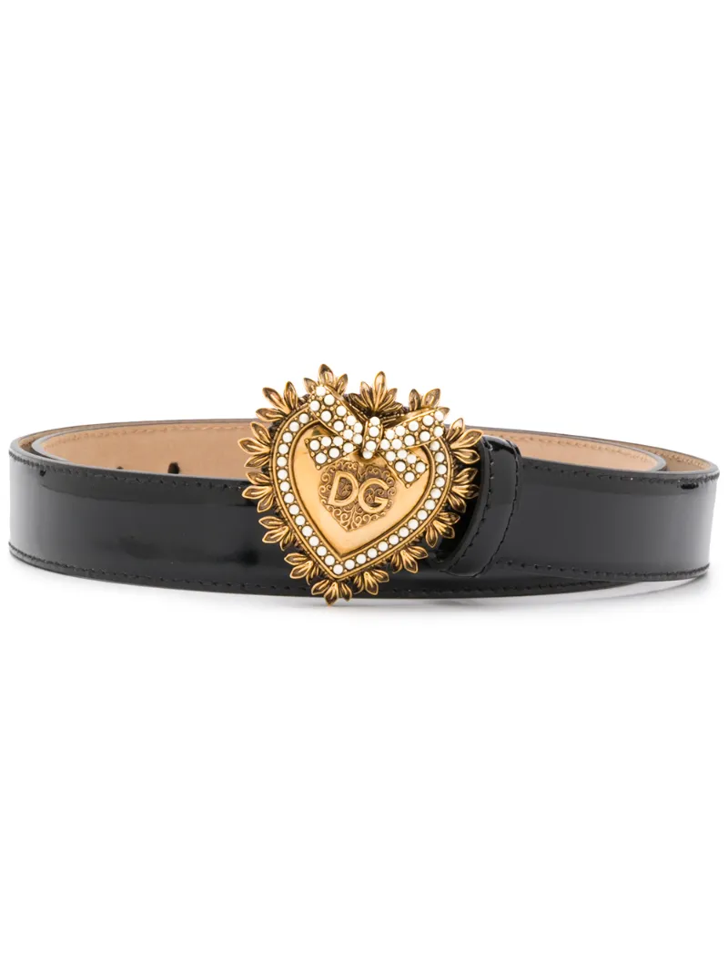 Dolce & Gabbana Dolce And Gabbana Black Devotion Belt In Black