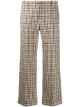 Image 1 of Alberto Biani check print pleat detail trousers