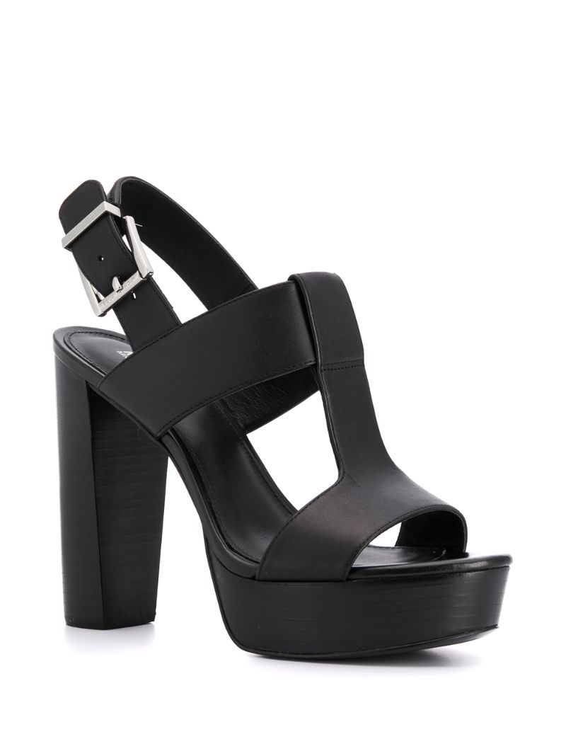 Shop Michael Michael Kors Slingback Platform Sandals In Black