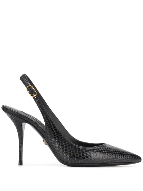 Dolce & Gabbana tiger-print leather slingback pumps