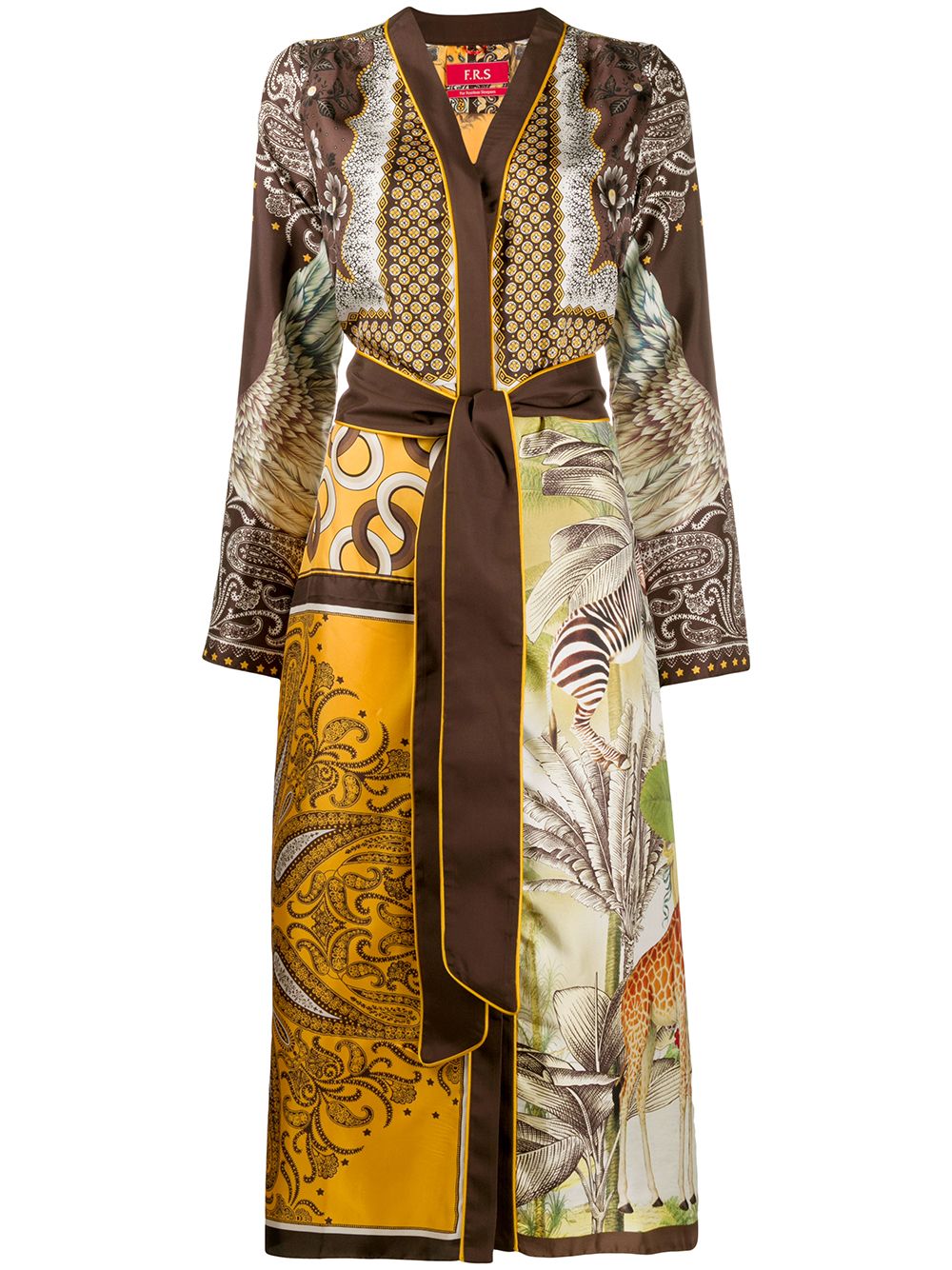 Shop F.r.s For Restless Sleepers Dafne Kimono Dress In Yellow