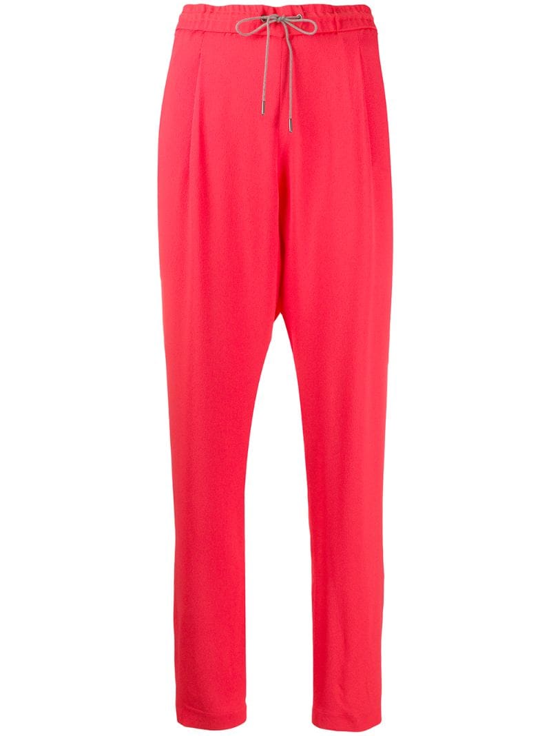 Fabiana Filippi Drawstring Tapered Trousers In Red