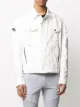 Balmain distressed logo print denim jacket