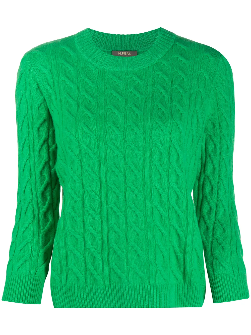 green cable knit jumper