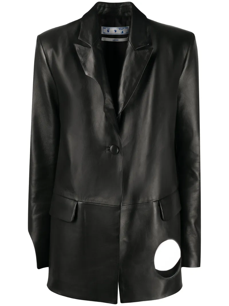 Off-white Circle Cut-out Blazer In Black