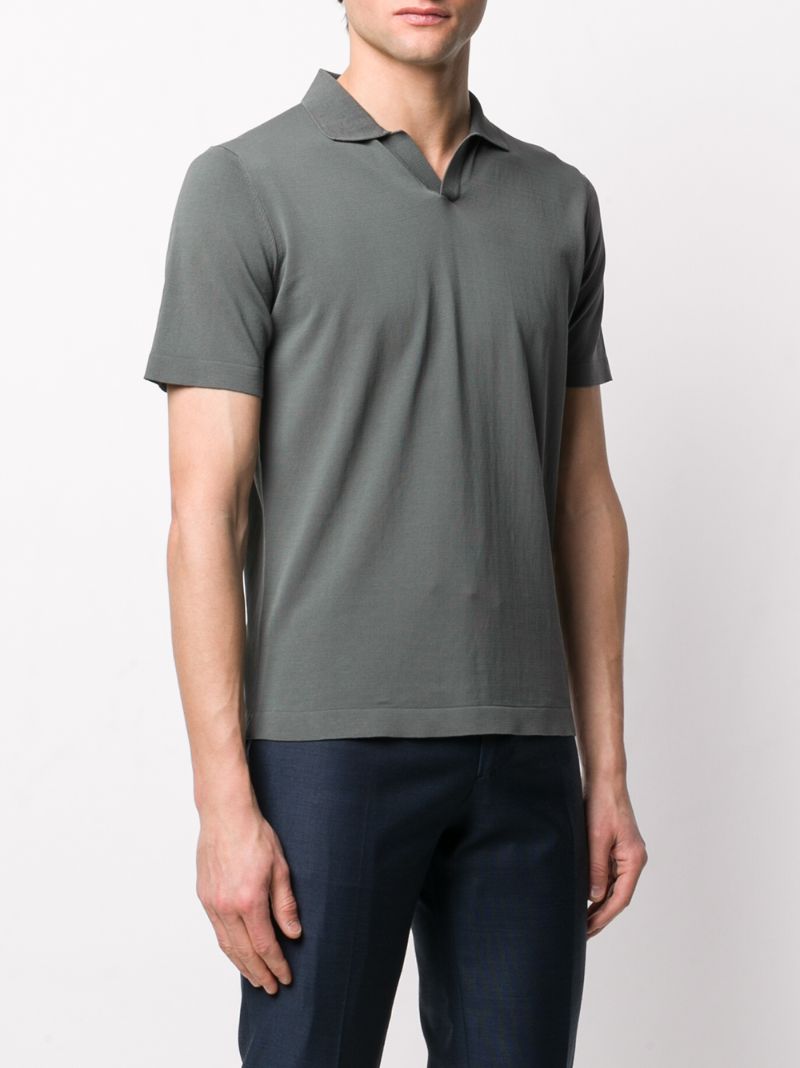 DELL'OGLIO PLAIN SHORT-SLEEVED POLO SHIRT 