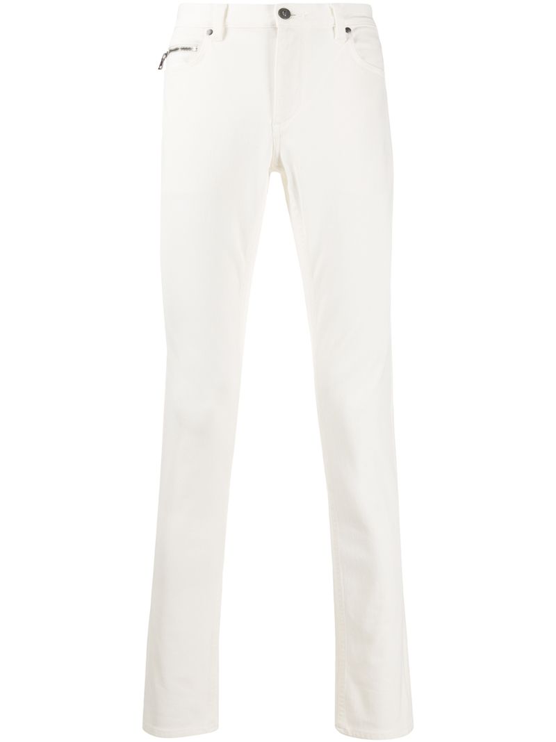 John Varvatos Branded-patch Skinny Jeans In White
