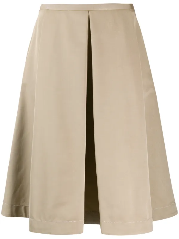 a line midi skirt pleated