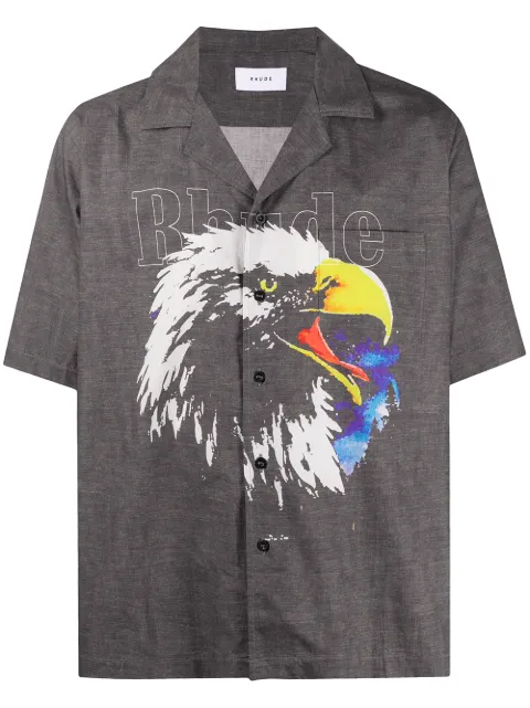 RHUDE Eagle-print bowling shirt