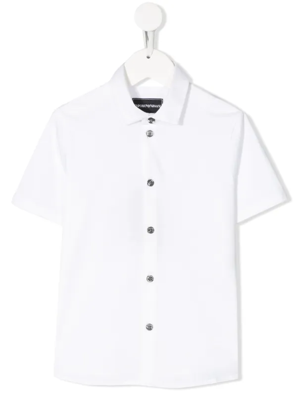 armani white short sleeve shirt