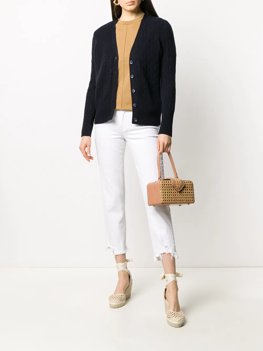  N.peal Cardigan Mit Zopfmuster   Blau 