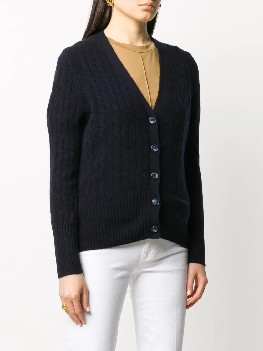  N.peal Cardigan Mit Zopfmuster   Blau 