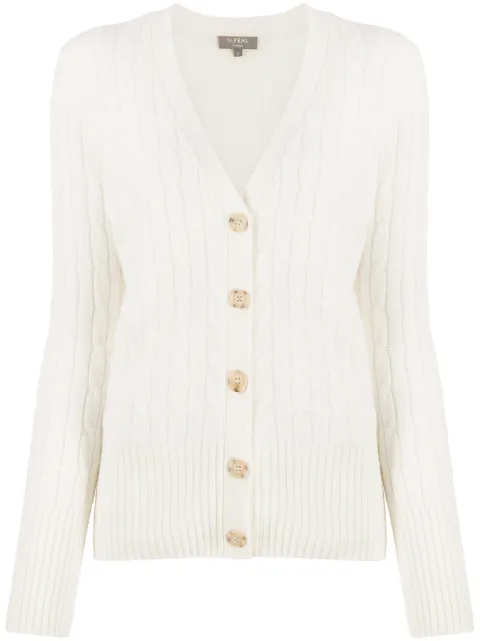 N.Peal v-neck cable-knit cardigan