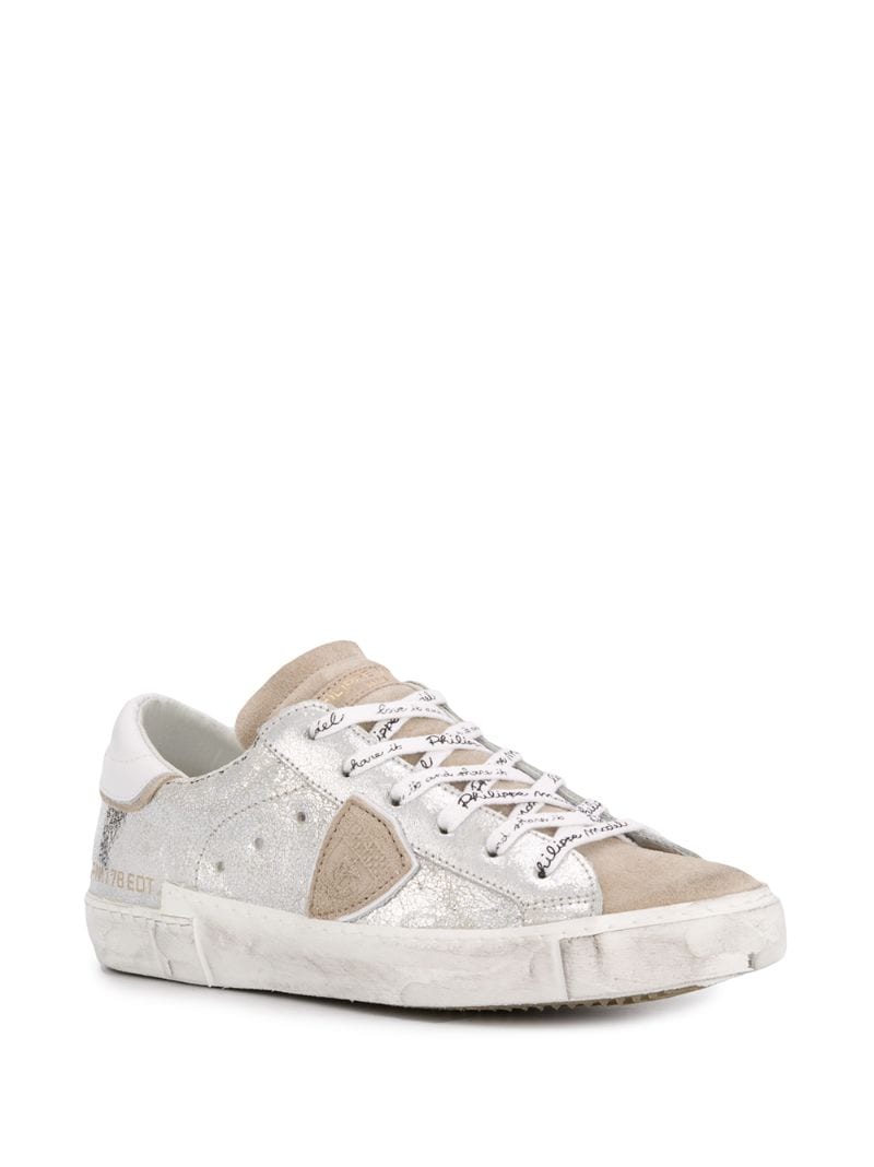 Shop Philippe Model Paris Paris Low-top Sneakers In Silver