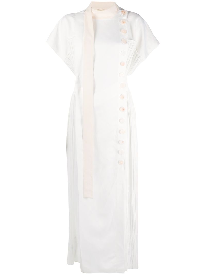 JIL SANDER PLEATED BUTTON-UP DRESS 