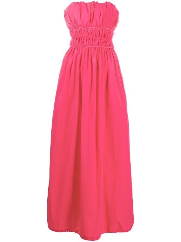 pink strapless maxi dress