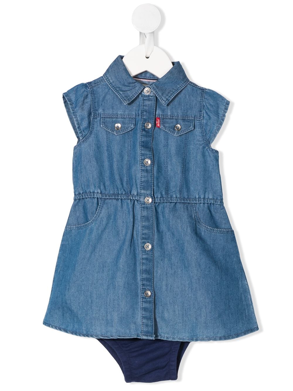 Levi's Babies' Gathered Detail Denim Dress In 蓝色