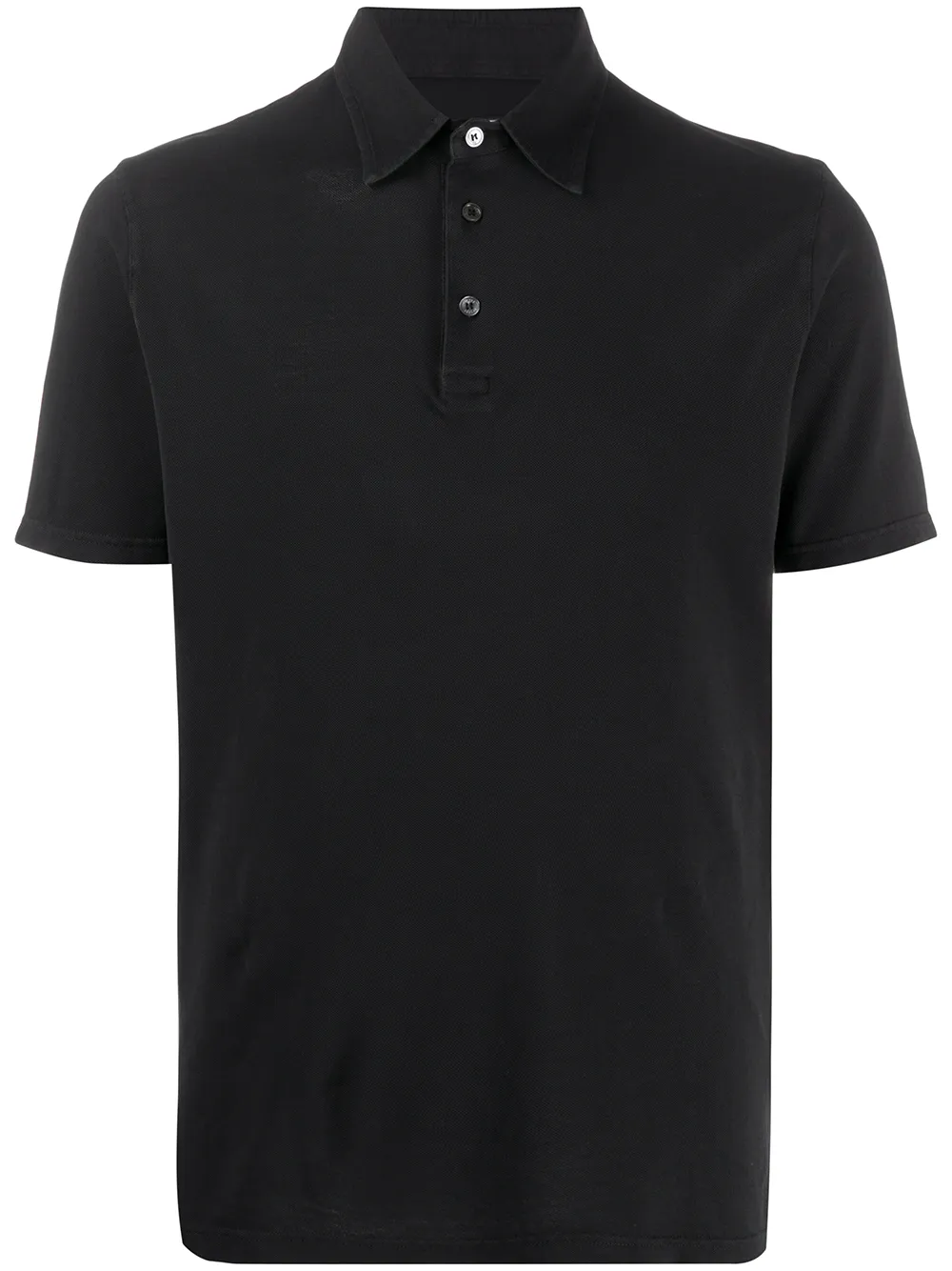 Fedeli Zero Organic Cotton Jersey Black Polo In Black