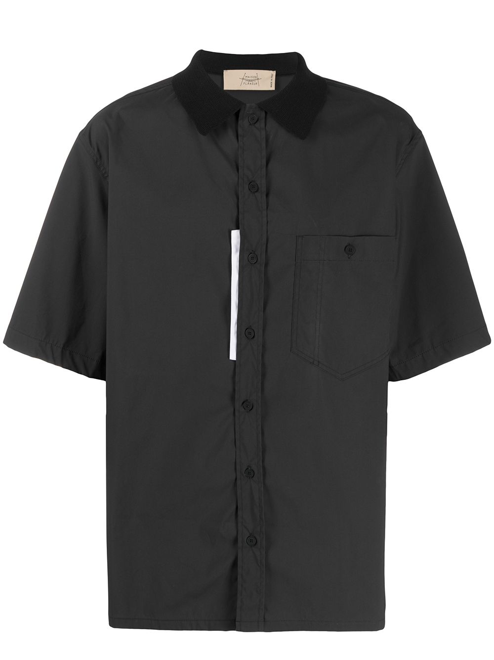 Maison Flaneur Contrast Patch Shirt In Black