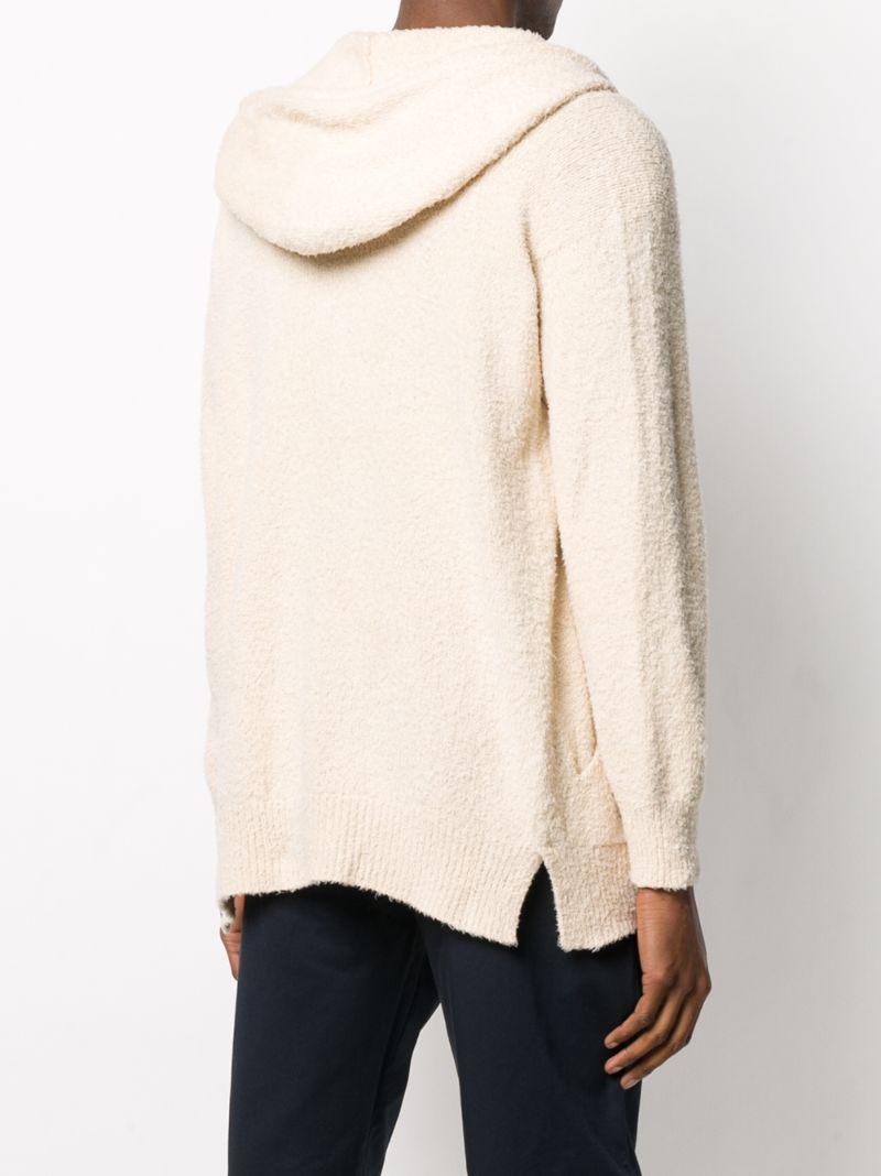 Shop Maison Flaneur Shearling Zipped Hoodie In Neutrals