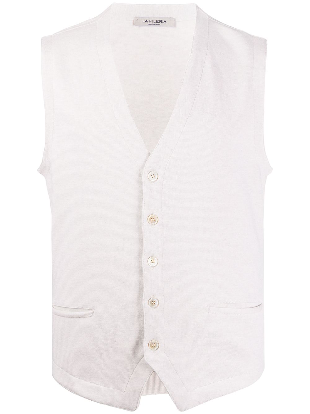 Shop Fileria V-neck Buttoned Waistcoat In Neutrals