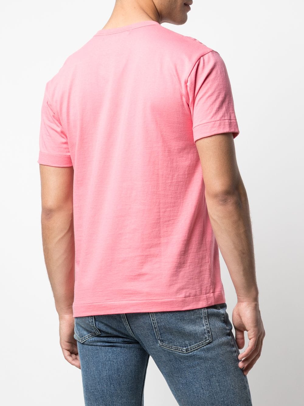 Shop Comme Des Garçons Play Logo Print T-shirt In Pink